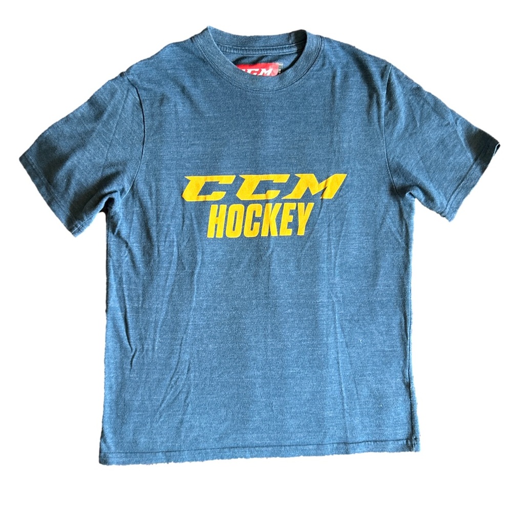 CCM Blue Tee with Yellow Logo YL